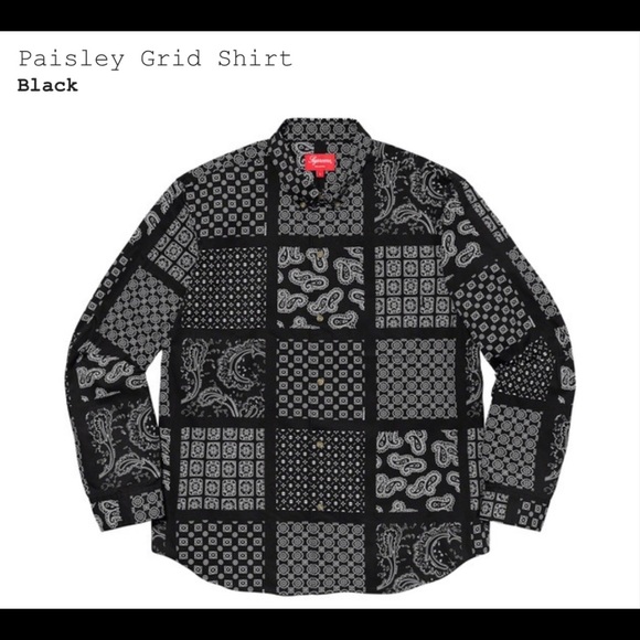 Supreme Paisley Grid Button Up Shirt
